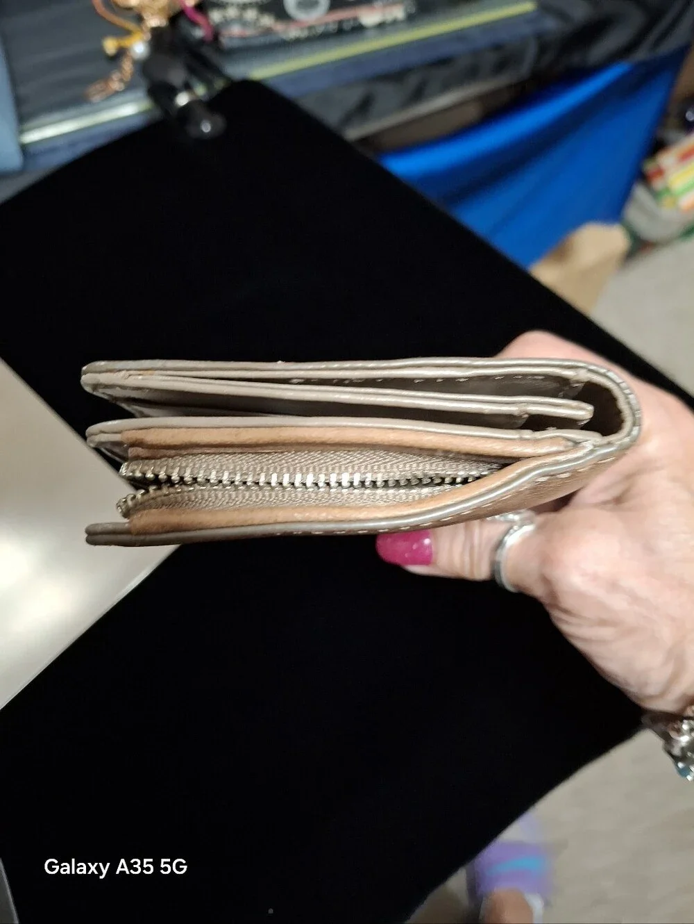 Cole haan Distressed tanish leather wallet